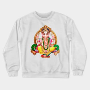 Ganesha , Hindu God Of Good Tidings Crewneck Sweatshirt